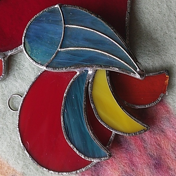 Stained Glass Rooster Chicken Sun Catcher Window Hanging Art Decor - Picture 5 of 10